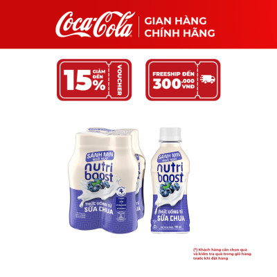 Combo 2 Lốc 4 Chai Thức Uống từ Sữa Chua Nutriboost Vị Việt Quất 170ml/Chai  Cocacola_freeship_TK