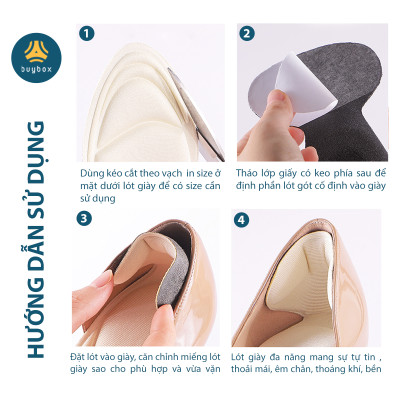 2 cặp miếng lót giày cao gót mũi tròn cho giày bị rộng, giúp giảm size cao cấp - buybox - BBPK11