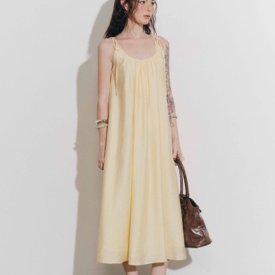 DOTTIE - Đầm maxi nhún ngực - Vàng - D0718