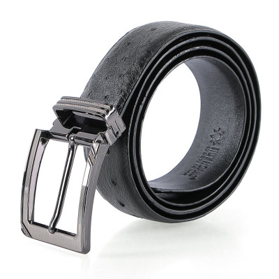 HP4448-49-50-51 - Thắt lưng nam da đà điểu Huy Hoàng da hột 3,5P đầu kim màu đen, nâu đất, vàng bò, nâu đỏ