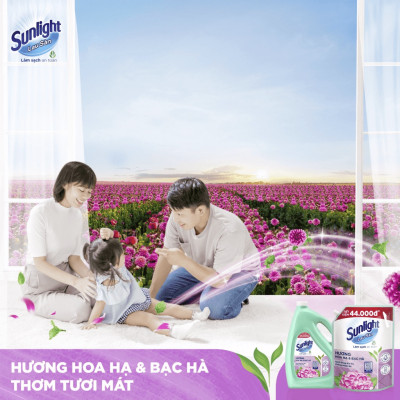 Nước Lau Sàn Sunlight Tinh Dầu Thảo Mộc Hương Hoa Hạ Bạc Hà Túi 3.6KG