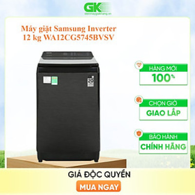 WA12CG5745BV/SV - Máy giặt Samsung inverter 12.0 kg WA12CG5745BV/SV - Hàng chính hãng (chỉ giao HCM)