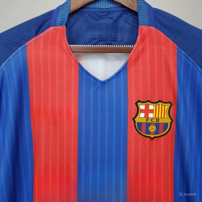 Áo Bóng Đá Retro Barcelona 2016/2017 - Sân Nhà bản cao cấp vải Cotton Polyester