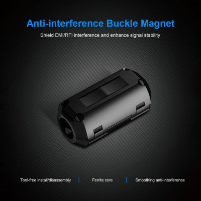 VENTION Snap-On Filter Magnetic Ring Shield EMI/RFI Detachable Ferrite Ring Core Noise Filter Cable Clip 7mm/9mm