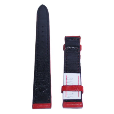 HC8454 - Dây đồng hồ Huy Hoàng da đà điểu da bụng size 12,14 màu đỏ