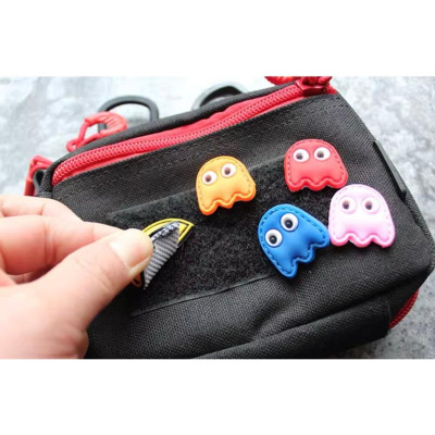 Patch_velcro PVC bộ hình Pac-Man trang trí ba lô_túi xách_quần áo