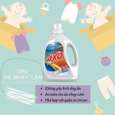 COMBO 2 CAN Nước tẩy quần áo màu đánh bay vết bẩn AXO 5 Lít Tiết Kiệm - Hương Thanh Khiết