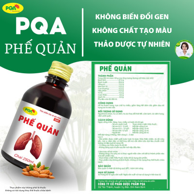 Siro Phế Quản PQA Thành Phần Từ Thiên Nhiên Giúp Bổ Phế, Ho Hộp 250ml