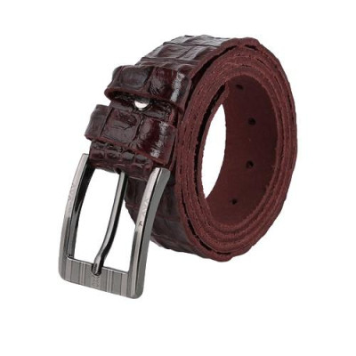 Dây nịt nam vân cá sấu Huy Hoàng 1 lớp màu nâu HC4151