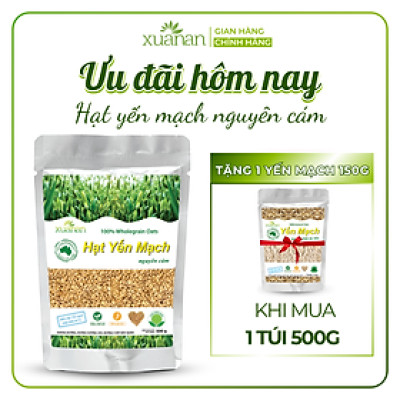 Hạt Yến Mạch Nguyên Cám Úc Xuân An [ko đường] Túi 500G (100% Australian Wholegrain Oats)(Tặng Kèm 1 Túi Yến Mạch 150G)