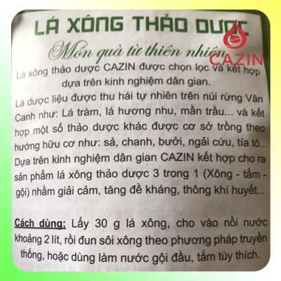 [ OCOP] Lá xông thảo dược CaZin - Món quà từ thiên nhiên