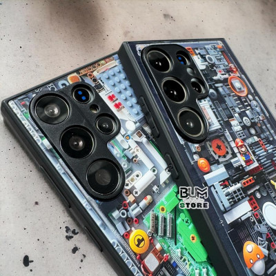 Ốp Lưng Cho Samsung S25 Ultra / S24 Ultra / S23 Ultra / S22 Ultra Super Mario Viền Dẻo Tráng Gương