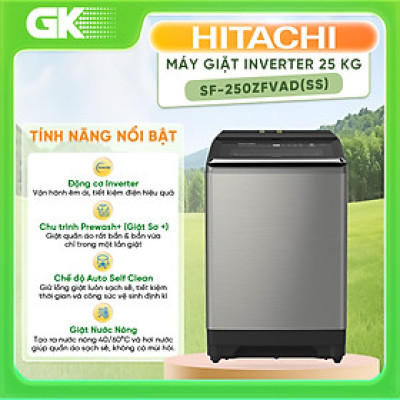 Máy giặt Hitachi 25 kg SF-250ZFVAD(SS) - Hàng chính hãng