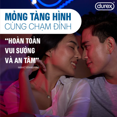 BỘ 1 HỘP BAO CAO SU siêu mỏng thêm bôi trơn DUREX INVISIBLE LUBRICATED và 1 HỘP DUREX INVISIBLE EXTRA THIN EXTRA SENSITIVE (52 mm, 10 bao/hộp)