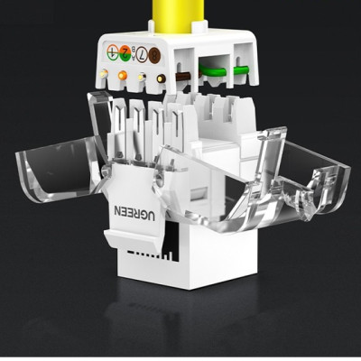 Đầu nối mạng RJ45 âm tường cho dây mạng Cat6 Ugreen 80452 cao cấp - Hàng chính hãng