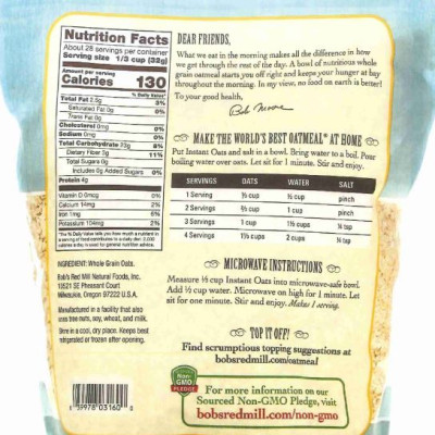 [ Date 01/27 ] Yến mạch cán ăn liền hiệu Bob