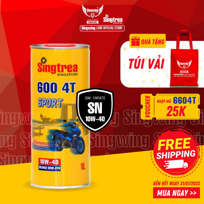 DẦU NHỚT XE MÁY SINGTREA 600 SPORT 4T 10W-40 SN/MA2 1L dành cho xe số