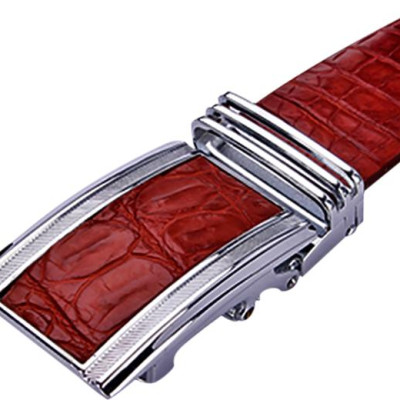 Thắt Lưng Nam Da Cá Sấu Gai Bụng Bản Lớn Huy Hoàng HT4776 - Nâu Đỏ