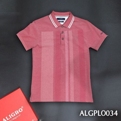 ÁO POLO ALIGRO MÀU HỒNG HỌA TIẾT KẺ SỌC ALGPLO34