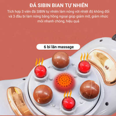 Máy Massage Bụng tan Mỡ, Đai Massage Đánh Tan Mỡ Bụng Cao Cấp Có Đèn Hồng Ngoại Tích Hợp Đá Nóng Giúp tan mỡ bụng