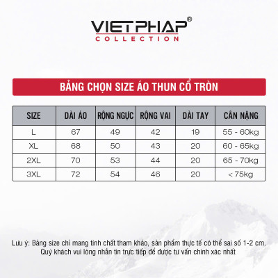 Áo Thun Nam VIỆT PHÁP Form Unisex Chất liệu Cotton co dãn thấm hút mồ hồi tốt 7901