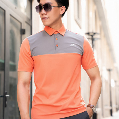 Áo Polo Nam Thể Thao Cổ Sơ Mi ALLPUR CoolMax Siêu Mát - Ngăn mùi - Màu Cam Phối Xám