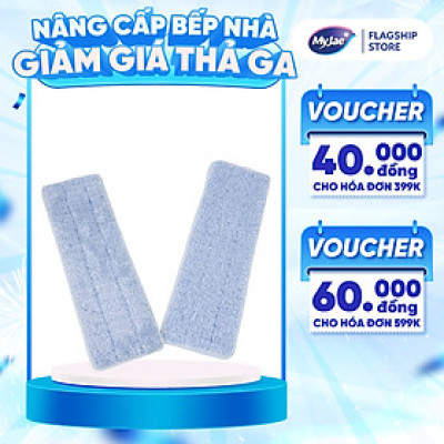 Bông Lau Thay Thế Cây Lau Nhà MyJae Đài Loan Sợi Polyester Kéo Vắt Thông Minh Sạch Nhanh 360 Độ 125cm