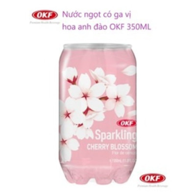 Nước ngọt có ga vị hoa anh đào OKF Hàn Quốc 350ML x 6 lon