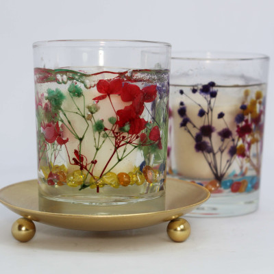 Nến Thơm Trang Trí Hoa Khô Gel Hương Hoa Hồng Chính Hãng R2D Nến Decor