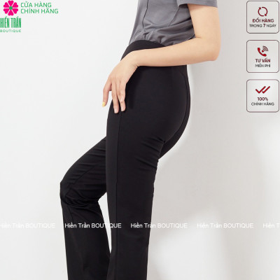 Quần ống loe Hiền Trần BOUTIQUE nữ lưng cạp cao co giãn form đẹp legging bigsize vải Umi Hàn dày dặn dáng dài