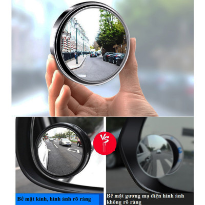 Gương Cầu Tròn Chiếu Hậu Xoay 360 Độ Kính Cao Cấp Cho Xe Hơi, Phụ Kiện Cho Ô tô, Mở Rộng Tầm Nhìn Tối Đa, Quan Sát Dễ Dàng Theo Nhiều Góc Độ, Giúp Lái Xe Chỉnh Hướng Thuận Tiện, Có Hai Màu Tùy Chọn, Phát Hiện Vật Cản Trong Các Điểm Mù, Dùng Được Cho Nhiều