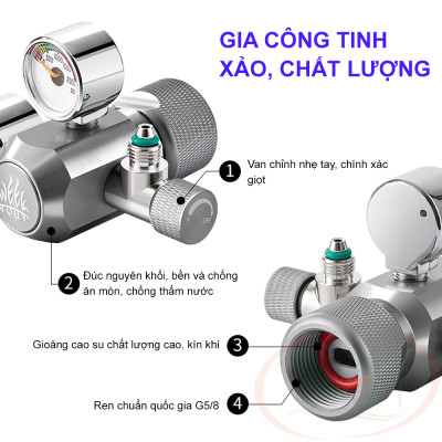 Van co2 Week Aqua Regulator Meter Solenoid chỉnh cơ / điện bể thủy sinh cá tép cảnh