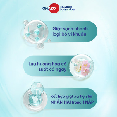 Combo 2 Túi Nước Giặt Xả Omazo Đậm Đặc Hương Lavender (3.6kg x2)