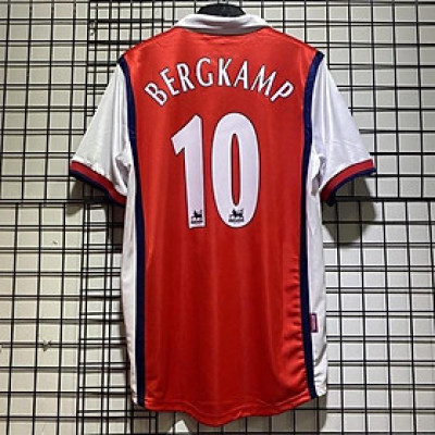 Áo Bóng Đá Retro Arsenal 1998 - Sân Nhà In Tên Bergkamp Số 10 bản cao cấp vải Cotton Polyester