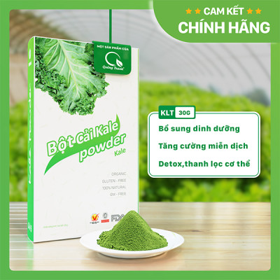 Bột Cải Xoăn Kale Sấy Lạnh Nguyên Chất Hộp 30g  - Detox, thải độc cơ thể, giảm cân, hỗ trợ điều trị tiểu đường