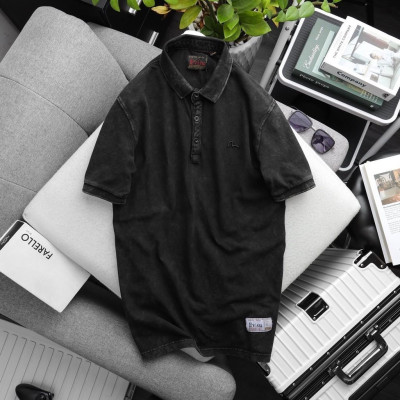 Áo thun polo wash bụi E.V.I.S.U_phượt_dã ngoại