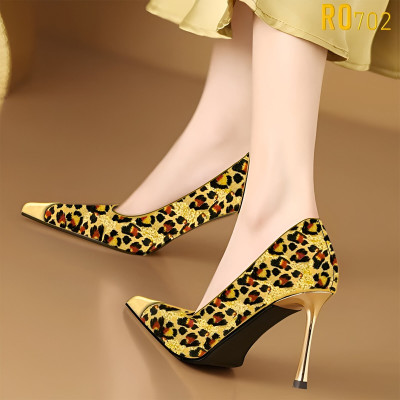 Giày nữ cao gót họa tiết beo ROSATA RO702 -8p- Beo - HÀNG VIỆT NAM - BKSTORE