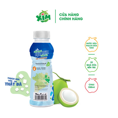 Combo 6 Chai Nước dừa Xim thạch dừa tươi chai PET 350ml