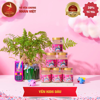 YẾN SÀO 30% YẾN CHƯNG SẴN VỊ DÂU TÂY CHO BÉ NHÂN VIỆT KIDS - NHÂN VIỆT