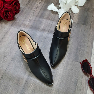 Boots thời trang nữ cổ thấp ROSATA RO688 -7F- Đen,Nude -HÀNG VIỆT NAM-BKSTORE