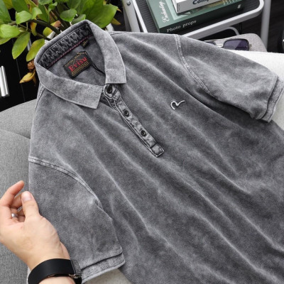 Áo thun polo wash bụi E.V.I.S.U_phượt_dã ngoại