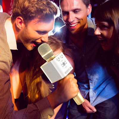 TOSING 04 Micrô Karaoke không dây Loa Bluetooth 2 trong 1 Hát & Ghi âm Máy hát KTV di động dành cho - Vàng