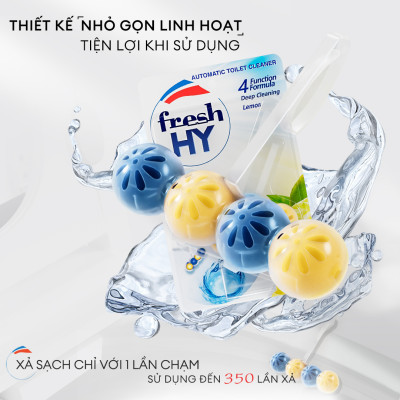 Viên Tẩy Bồn Cầu Fresh HY 350 Lần Xả, Làm Sạch Khuẩn & Ngăn Ngừa Mảng Bám, Khử Mùi Và Lưu Hương Thơm Mát (2 Vỉ Treo)