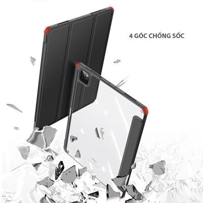 Bao Da Mặt Lưng Trong Suốt dành cho iPad Pro 11" M4 2024/Pro 13" M4 2024/Air 6 11" M3/M2/Air 6 13" M3/M2 Zaki - Hàng Nhập Khẩu