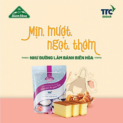 Combo 2 túi Đường Làm Bánh Biên Hòa Pro Baking 1Kg/túi