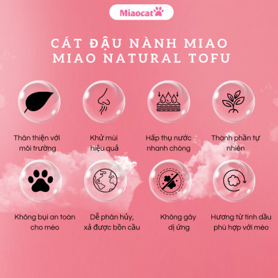 Combo 2 túi cát đậu nành Miao 6L cho mèo - Hương Jasmine - Miaocat