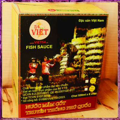 1 Thùng NƯỚC MẮM CỐT PHÚ QUỐC 30N- 30 độ đạm - 1 Thùng 6 chai 520ml