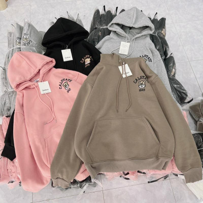 Áo khoác nữ chống nắng Hoodie Oversize Nỉ Dệt Logo Gấu Thêu 1849 đẹp cá tính hàng rất đẹp-A2120
