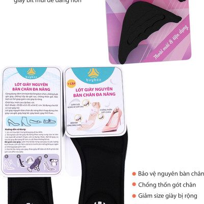 Combo 01 cặp lót giày nguyên bàn chân đa năng và 01 cặp lót mũi giày đệm êm ngón chân_buybox_BBPK11&BBPK50