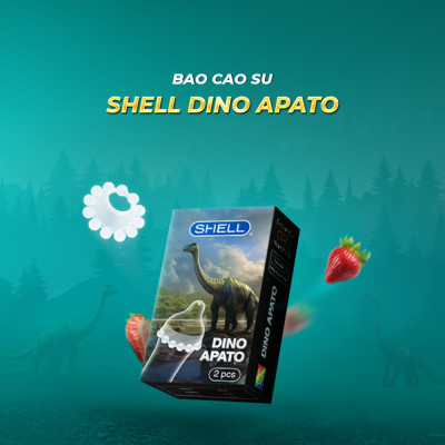 Bao cao su Shell Dino Apato - Hộp 1 phụ kiện + 1 bao Shell Performax (Hộp 2 cái) | SHELL CHÍNH HÃNG